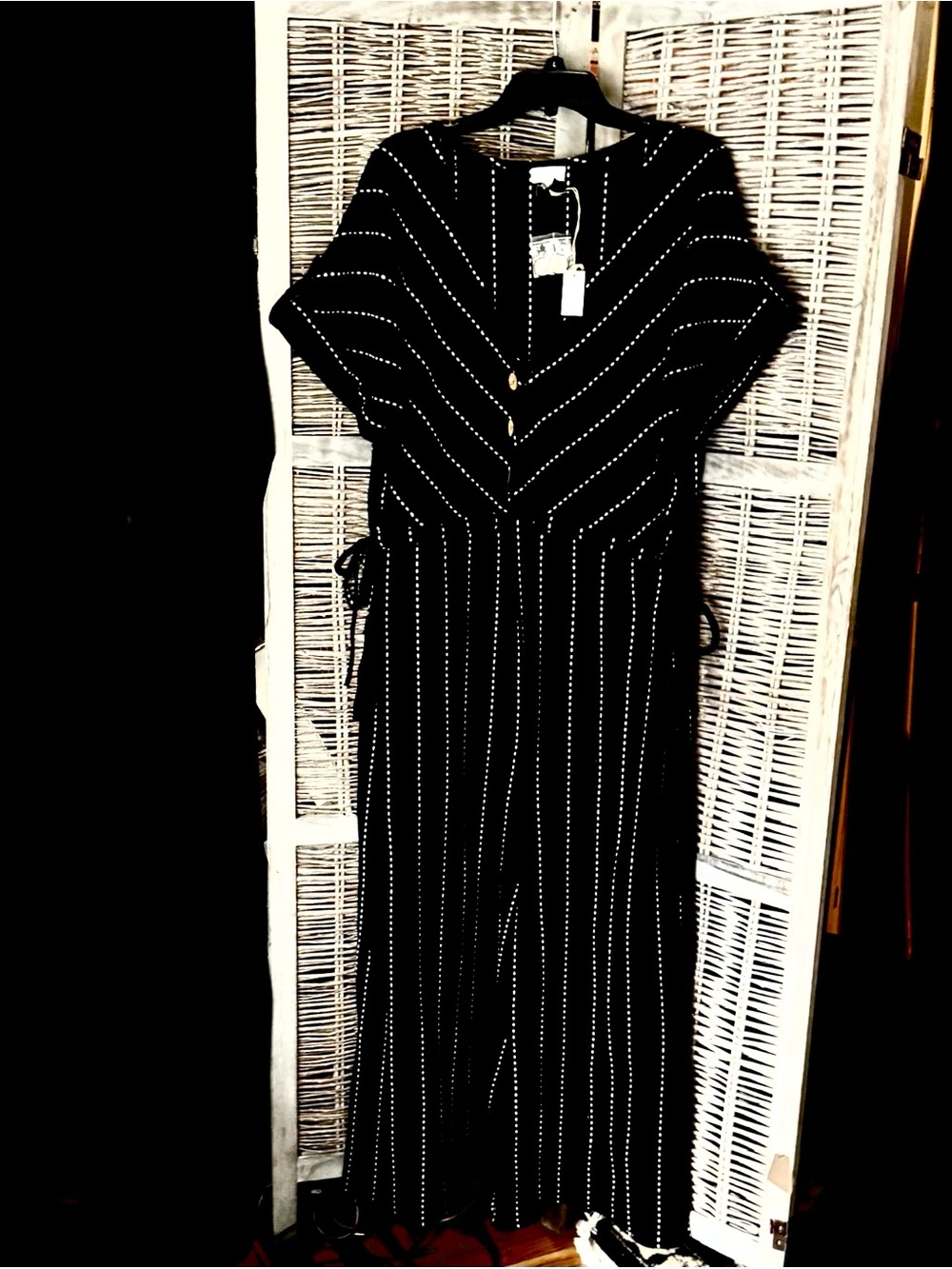 World Market Black Striped Women's Jumpsuit